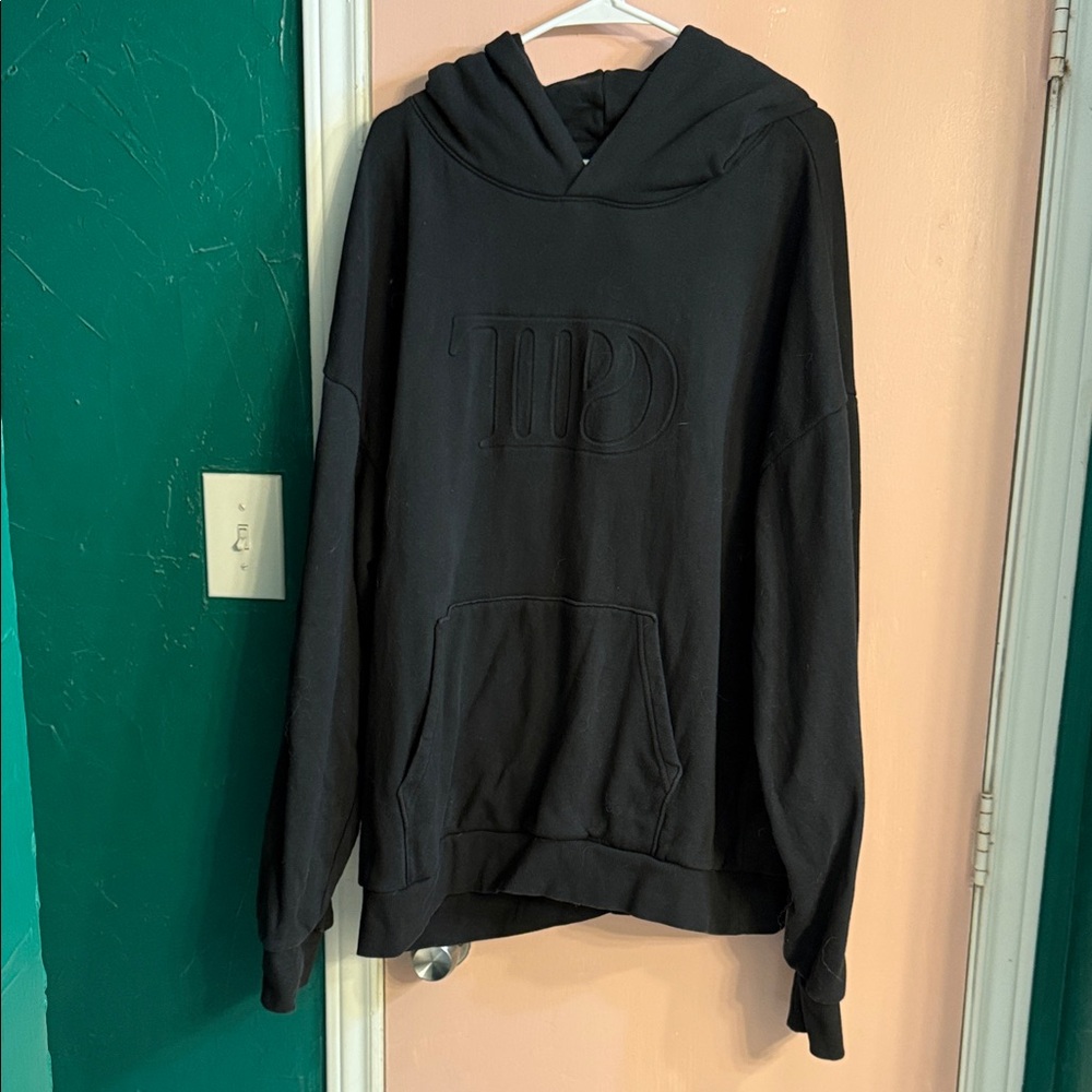 Taylor Swift TTPD Embossed Hoodie- Black